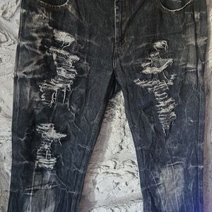 ROCAWEARStylish Distressed Black Jeans for Men